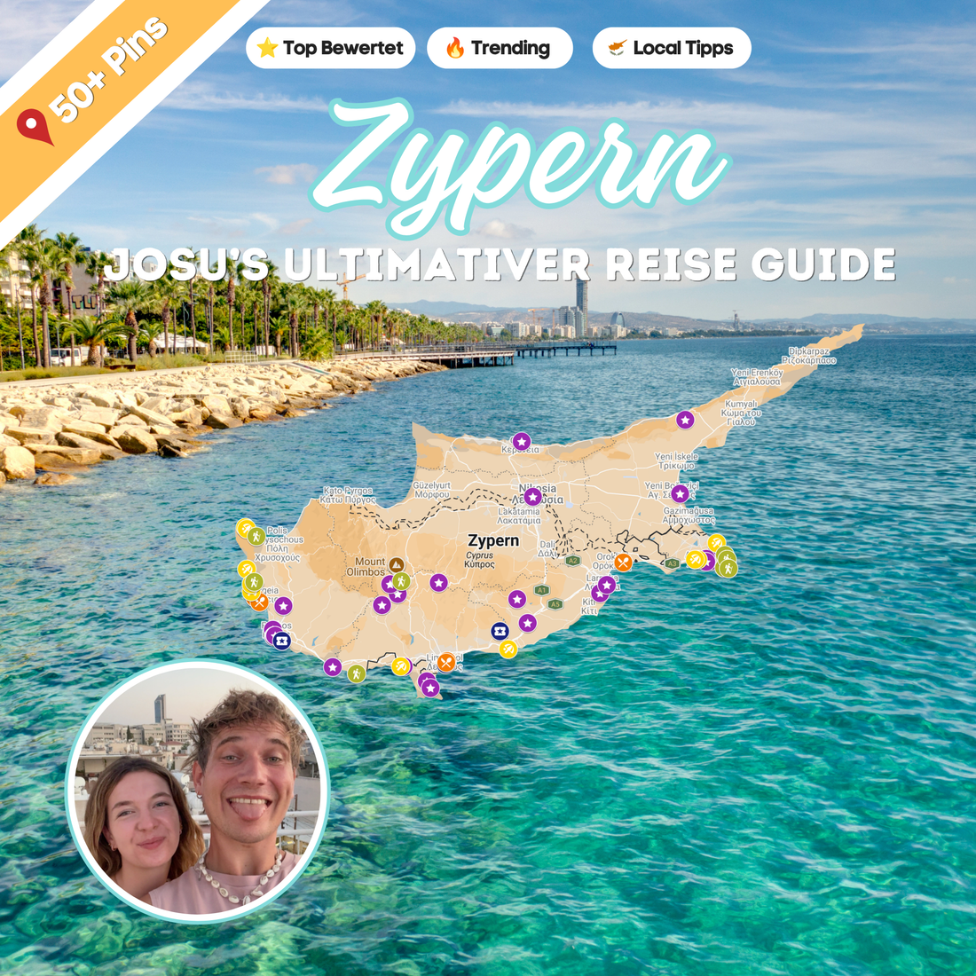 Kostenloser Zypern Reiseguide mit Google Maps Pins