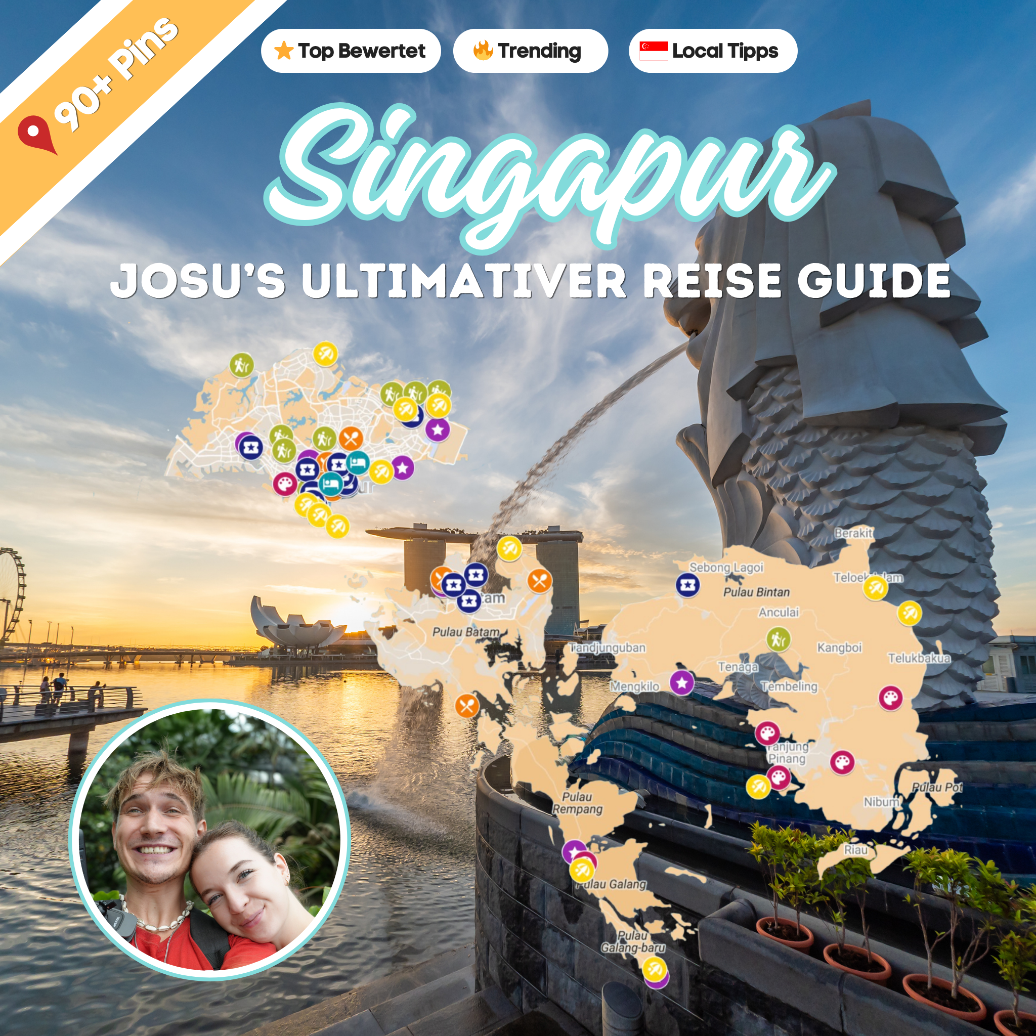 Singapur Reiseguide mit 90+ Maps Pins